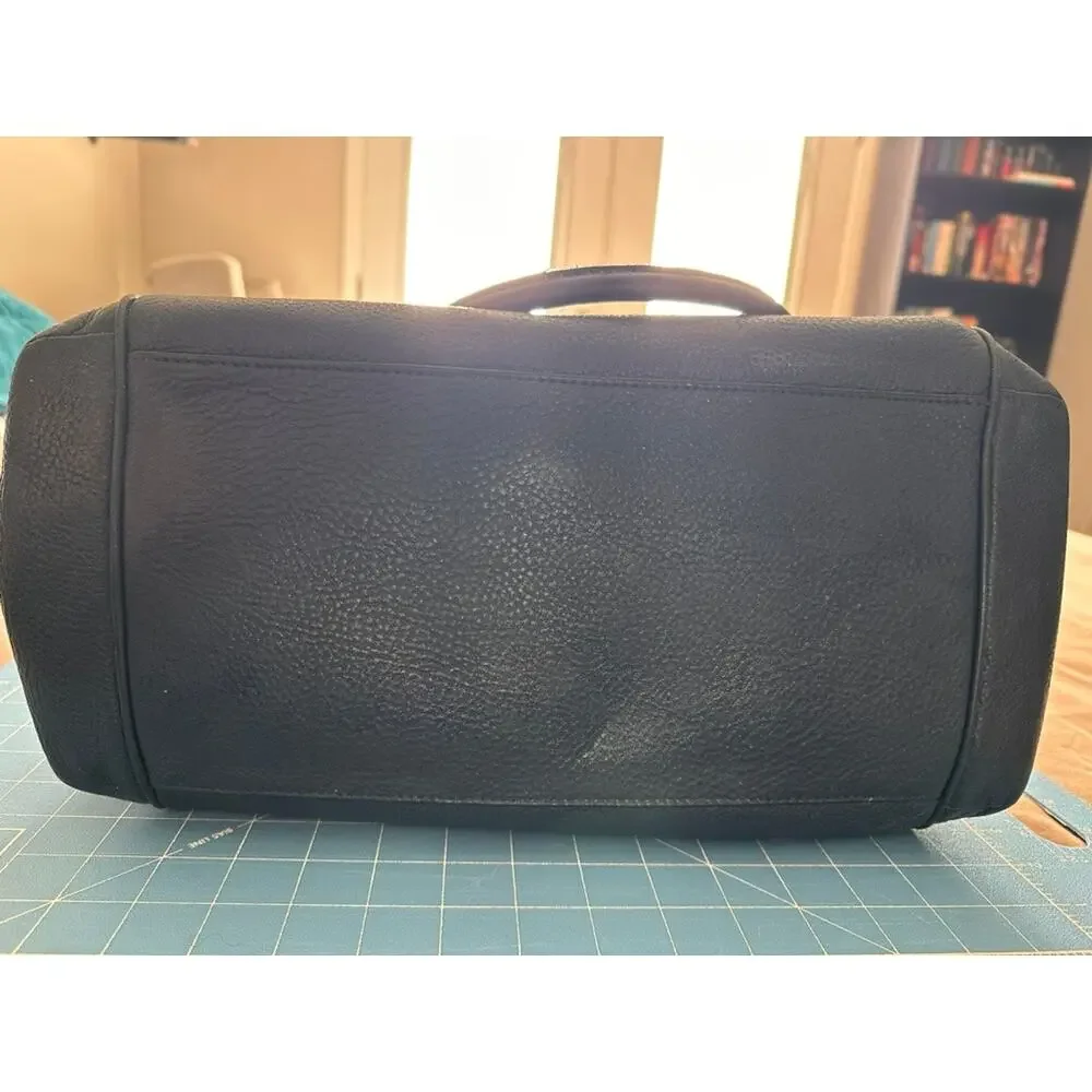 Kate Spade Cobble Hill Leslie Large Leather Purse Tote Navy Blue Gold Hardware